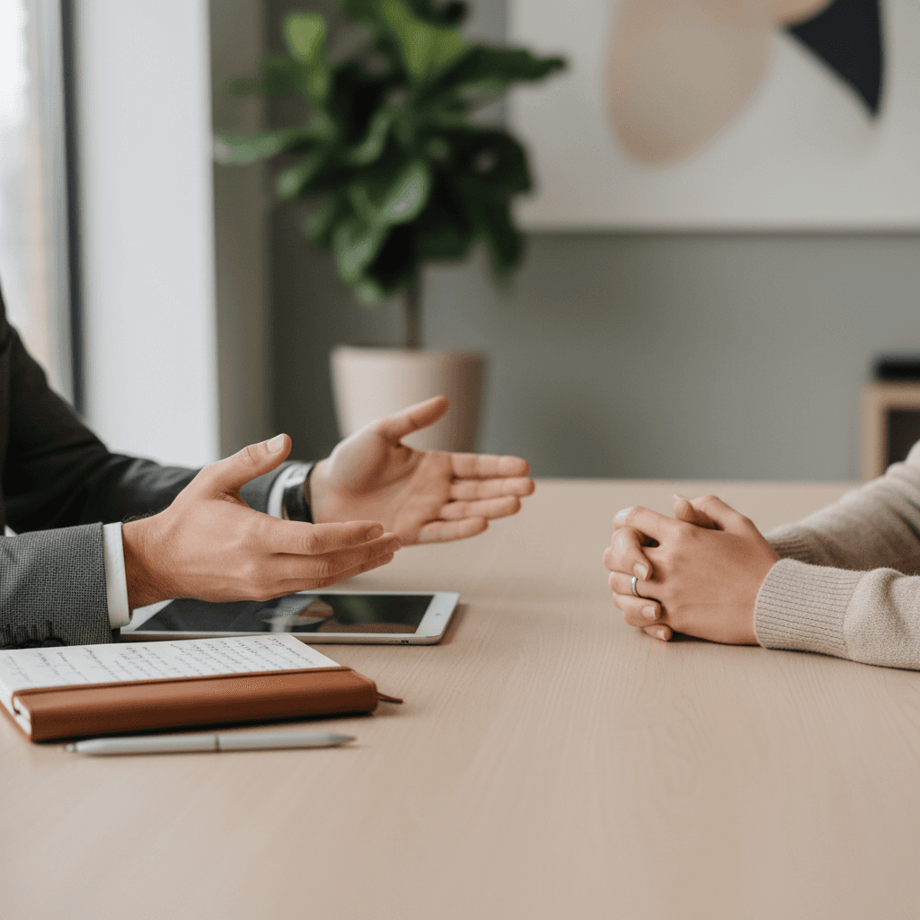 Strategic advisory consultation between consultant and client