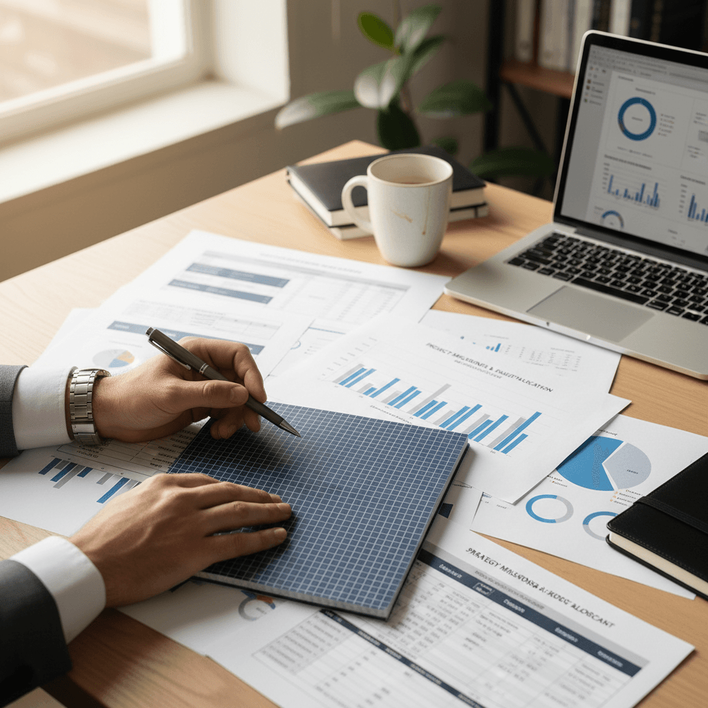 IT consultant reviewing infrastructure plans